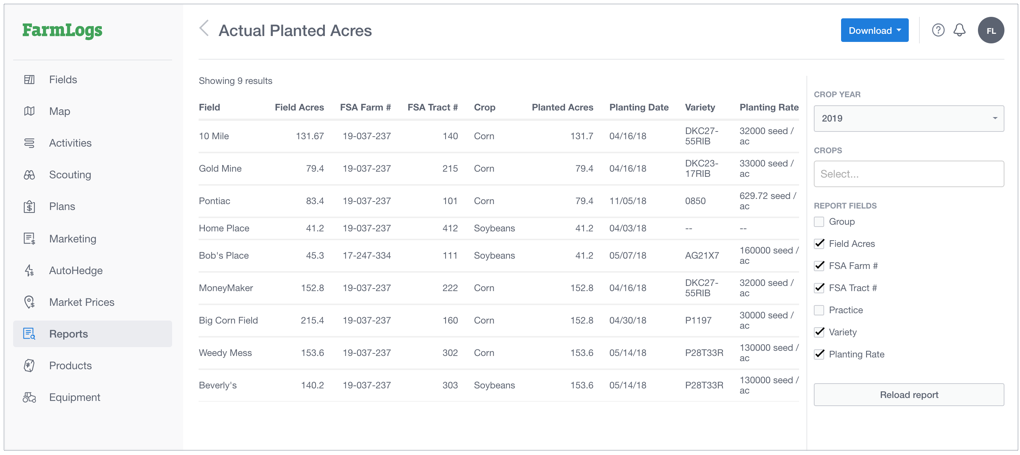 FarmLogs Reports