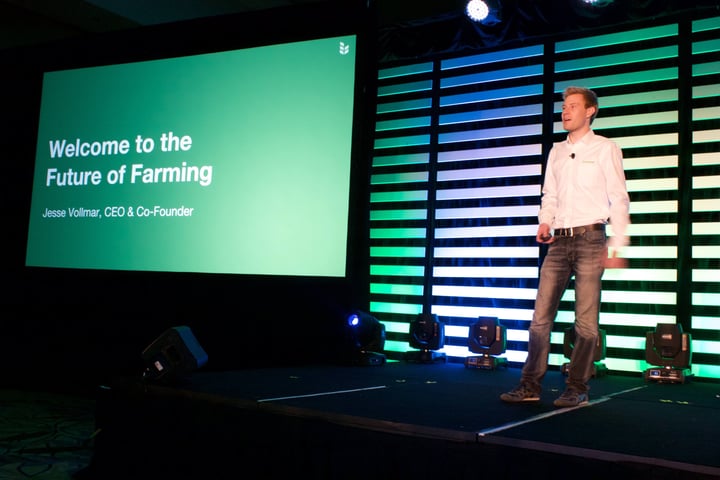 Jesse presenting at the first FarmLogs user conference