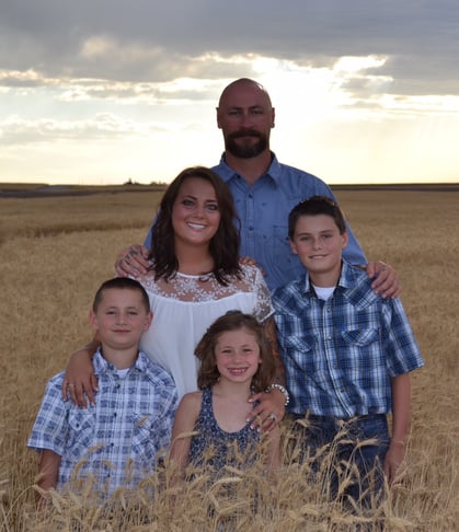 The Jessen family on their farm