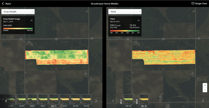  yield map in the Field Data Explorer