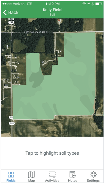 Soil Maps in Ethan's FarmLogs Account